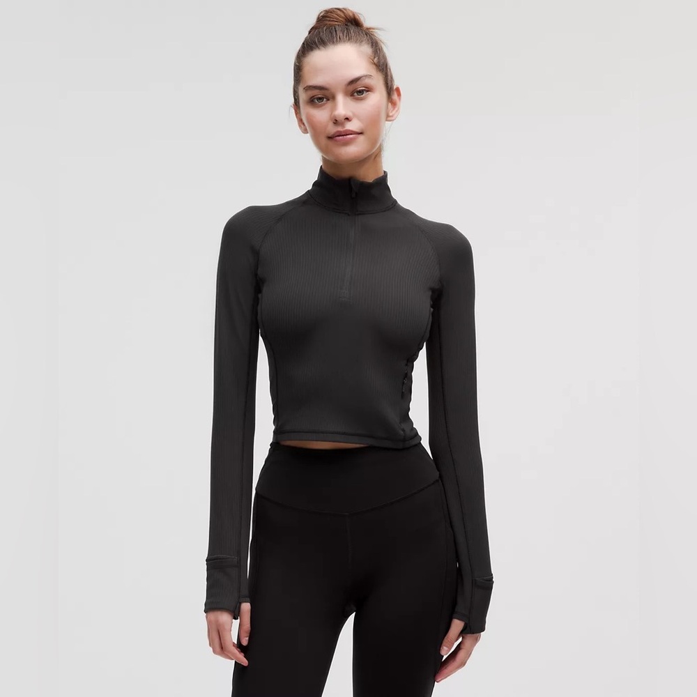 BNWT Rulu Cropped Ribbed Half Zip